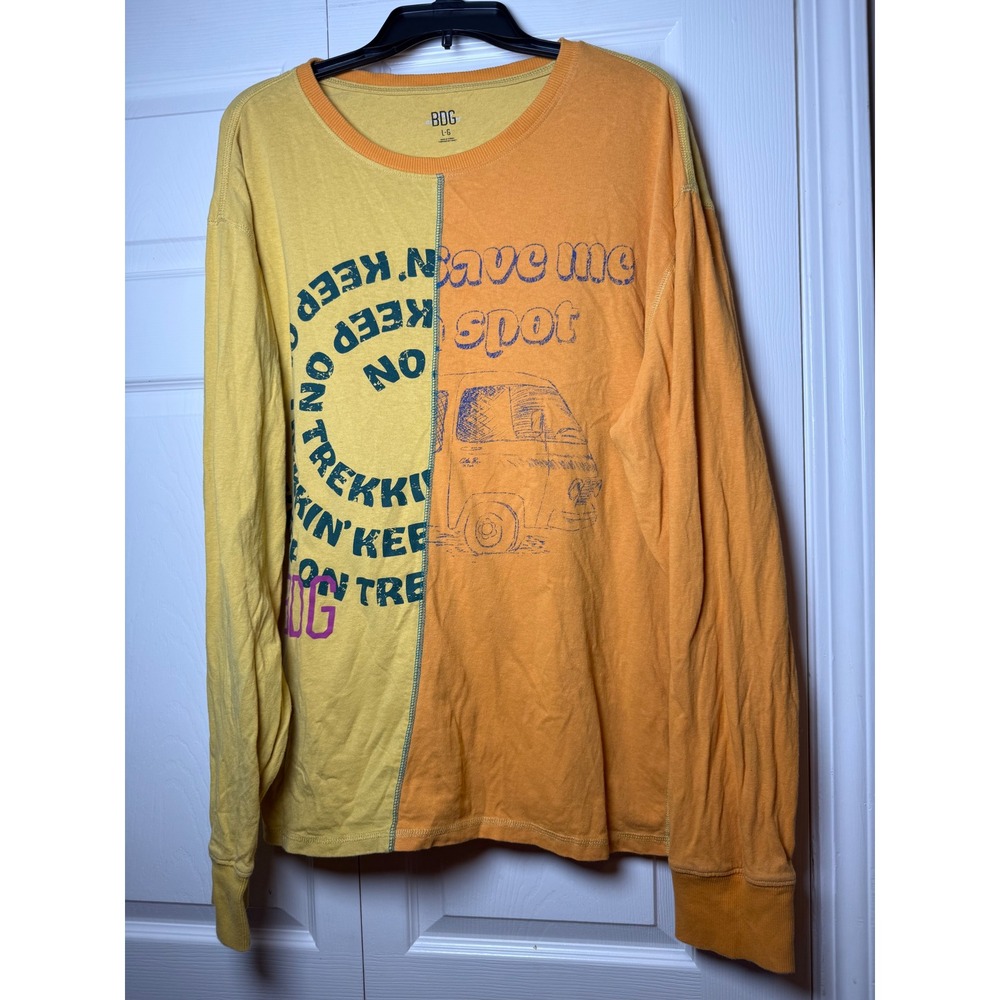 Urban Outfitters BDG spliced long sleeve tee large 100% cotton‎ yellow orange